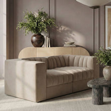 Load image into Gallery viewer, Rummi - Velvet Performance Fabric Upholstered 2 Piece Modular Loveseat