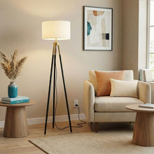 Load image into Gallery viewer, Sway - Floor Lamp With On / Off Switch Triple Legs Shade - Black / Gold / White