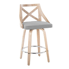 Load image into Gallery viewer, Charlotte - Farmhouse Fixed Height Counter Stool With Swivel And Round Footrest (Set of 2)