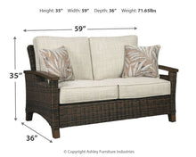 Load image into Gallery viewer, Paradise Trail - Loveseat w/Cushion - Medium Brown