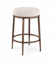Load image into Gallery viewer, Ferro - Upholstered Backless Counter Stool With Brushed Bronze Base