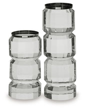 Load image into Gallery viewer, Brentley - Candle Holder Set (Set of 2) - Clear / Silver Finish
