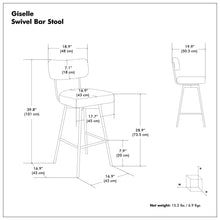 Load image into Gallery viewer, Giselle - Swivel Bar Stool (Set of 2)