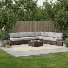 Load image into Gallery viewer, Wicker Sectional Seating Group With Cushions