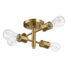 Load image into Gallery viewer, Ephemeral - 4 Lights Semi Flush Mount Ceiling Pendant - Antique Brass / Clear / Gold