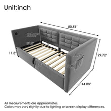 Load image into Gallery viewer, Upholstered Hydraulic Storage Daybed With USB & Type C Charging