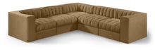 Load image into Gallery viewer, Rummi - Symmetrical Velvet Performance Fabric Upholstered 5 Piece Modular Sectional