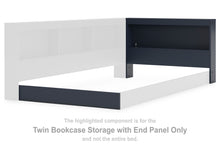 Load image into Gallery viewer, Simmenfort - Twin Bookcase Storage With End Panel - Navy Blue