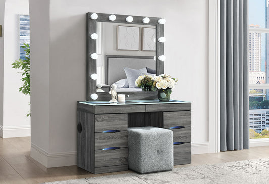 Lexi - Vanity Accessory Stool - Gray