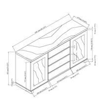 Load image into Gallery viewer, Stacey - Buffet With Storage Drawers And Marble Detailing - Black / Marble