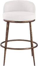 Load image into Gallery viewer, Ferro - Performance Fabric Upholstered Bar Stool - Cream / Antique Bronze