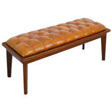 Load image into Gallery viewer, Arden - Bench With Buttons - Brown / Rustic / Tan