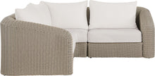 Load image into Gallery viewer, Seacrest - Olefin Water Resistant Fabric And Wicker 3 Piece Outdoor Patio Modular Sectional