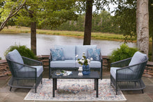 Load image into Gallery viewer, Bridges Beach - Loveseat, Lounge Chairs, Table Set (Set of 4) - Gray