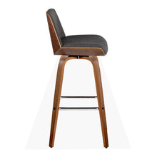 Load image into Gallery viewer, Corazza - Mid Century Modern Fixed Height Barstool With Swivel With Square Footrest (Set of 2)