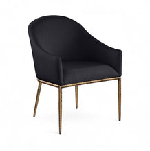 Load image into Gallery viewer, Ferro - Upholstered Dining Arm Chair With Brushed Gold Legs