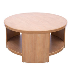 Load image into Gallery viewer, Minimalist Round Coffee Table With Shelf Storage - Natural