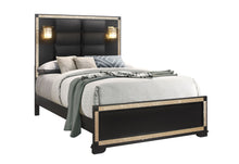 Load image into Gallery viewer, Blake - Queen Bed With Lamps - Black / Gold
