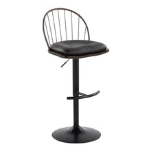 Load image into Gallery viewer, Riley - Farmhouse Adjustable Height Barstool With Swivel With Rounded T Footrest (Set of 2)