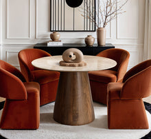 Load image into Gallery viewer, Liona - 42" Marble And Mango Wood Dining Table