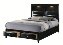 Load image into Gallery viewer, Crown Mark Furniture Fallon Queen Platform Bed with Storage in Black B4288-Q image