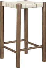 Load image into Gallery viewer, Entwine - Vegan Leather Upholstered Backless Counter Stool - Painted Brown