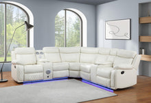 Load image into Gallery viewer, U64 - Motion 3 Piece Sectional With Bluetooth Speaker - White - Blue