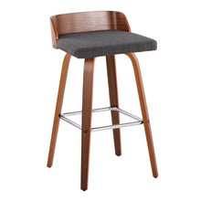 Load image into Gallery viewer, Maya - Mid Century Modern Fixed Height Barstool With Swivel With Square Footrest (Set of 2)