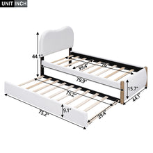 Load image into Gallery viewer, Upholstered Platform Bed With Wood Supporting Feet And Trundle