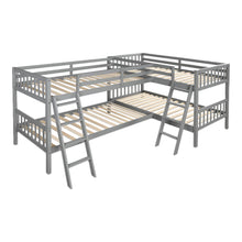 Load image into Gallery viewer, L Shaped Bunk Bed With Ladder