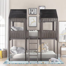 Load image into Gallery viewer, Bunk Bed With Roof, Window, Guardrail, Ladder