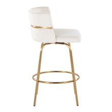 Load image into Gallery viewer, Cinch - Glam / Art Deco Fixed Height Counter Stool With Swivel With Round Footrest (Set of 2)