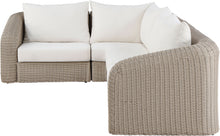 Load image into Gallery viewer, Seacrest - Olefin Water Resistant Fabric And Wicker 4 Piece Outdoor Patio Modular Sectional