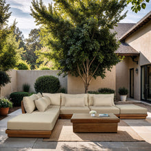 Load image into Gallery viewer, Mirella - 6 Piece Water Resistant Fabric Upholstered Outdoor Patio Modular Sectional