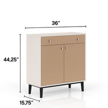 Load image into Gallery viewer, Bar Cabinet With Large Storage - White / Pecan