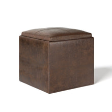 Load image into Gallery viewer, Rockwood - Upholstered Cube Storage Ottoman With Tray