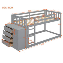 Load image into Gallery viewer, Bunk Bed With 4 Drawers And 3 Shelves