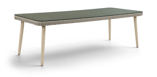 Seacrest - Tempered Glass Top And Wicker Outdoor Patio Dining Table