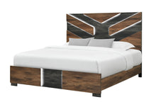 Load image into Gallery viewer, Optimus - King Bed Headboard / Footboard With LED - Black / Brown