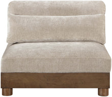 Load image into Gallery viewer, Turin - Chenille Fabric Upholstered Modular Armless Chair - Taupe / Brown Walnut