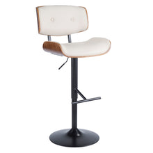 Load image into Gallery viewer, Lombardi - Mid Century Modern Adjustable Barstool With Swivel With Straight T Footrest (Set of 3)