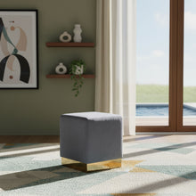 Load image into Gallery viewer, Jax - Stool Ottoman with Gold Base