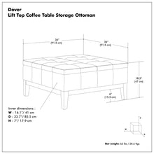 Load image into Gallery viewer, Dover - Multifunctional Lift Top Coffee Table Storage Ottoman