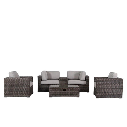 Wicker Seating Group Set With Table And Cushions - Ego Home Furniture