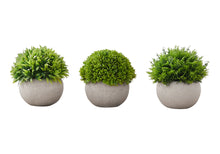 Load image into Gallery viewer, 5" Tall, Artificial Plant, Grass, Indoor, Faux, Fake, Table, Greenery, Potted, Decorative (Set of 3) - Green / Gray