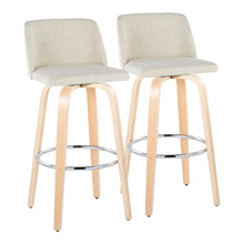 Load image into Gallery viewer, Toriano - Contemporary, Fixed Height Barstool Swivel & Round Footrest (Set of 2)