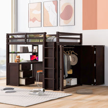 Load image into Gallery viewer, Loft Bed With Drawers, Desk, And Wardrobe
