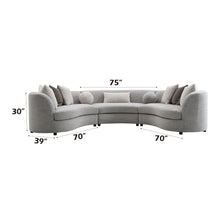Load image into Gallery viewer, Ivria - Boucle Sectional Sofa With 9 Pillows - Gray