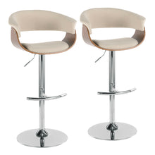 Load image into Gallery viewer, Vintage Mod - Mid Century Modern Adjustable Height Barstool With Swivel With Rounded T Footrest (Set of 2)