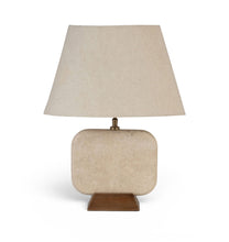 Load image into Gallery viewer, Solis - 14" Genuine Marble And Mango Wood Base With Linen Textured Fabric Shade Table Lamp
